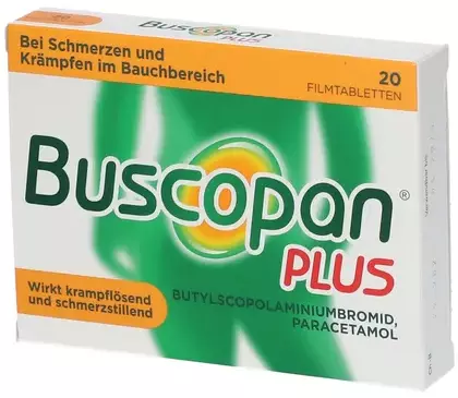   (  + ) / BUSCOPAN Plus (hyoscine butylbromide + paracetamol)