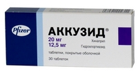 АККУЗИД 20 (гидрохлоротиазид+хинаприл) / ACCUZIDE 20 (hydrochlorothiazide+quinapril)