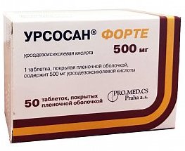 УРСОСАН Форте (Кислота урсодезоксихолевая) / URSOSAN Forte (Ursodeoxycholic acid)