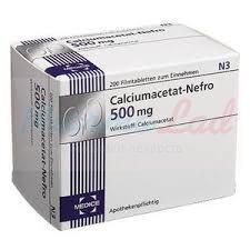 КАЛЬЦИУМ-НЕФРО, КАЛЬЦИМАЦЕТАТ НЕФРО (кальциум ацетат) / CALCIUM-NEFRO, CALCIUMACETAT-NEFRO (calcium acetate)