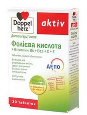     +  B6 + B12 + C + E / DOPPELHERZ ACTIV Folic acid + vitamins B6 + B12 + C + E