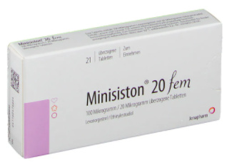 МИНИЗИСТОН 20 ФЕМ (Левоноргестрел и эстроген) / MINISISTON 20 fem (Levonorgestrel and ethinylestradiol)