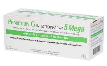 ПЕНИЦИЛЛИН G (Бензатин бензилпенициллин) / PENICILLIN G InfectoPharm 5 Mega (benzylpenicillin benzathine)