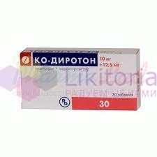 КО-ДИРОТОН (гидрохлоротиазид+лизиноприл) / CO-DIROTON (hydrochlorothiazide+lisinopril)