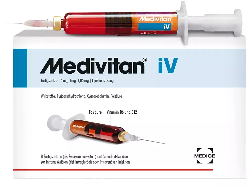  iV (++ ) / MEDIVITAN iV (cyanocobalamin+pyridoxine+folic acid)