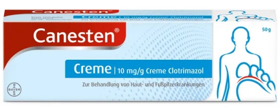         () / CANESTEN cream against fungal diseases on skin and feet (Clotrimazole)