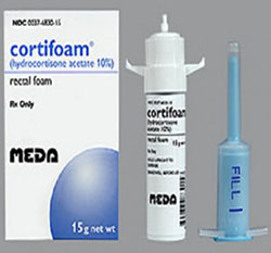   ( ) CORTIFOAM AEROSOL (HYDROCORTISONE ACETATE)